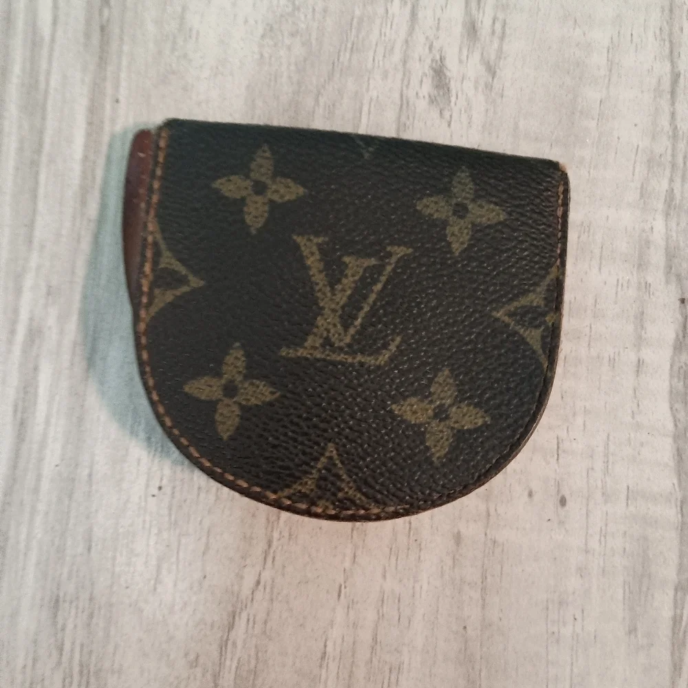 Louis Vuitton Monogram Port Monnaie Guze Coin Wallet Leather Brown